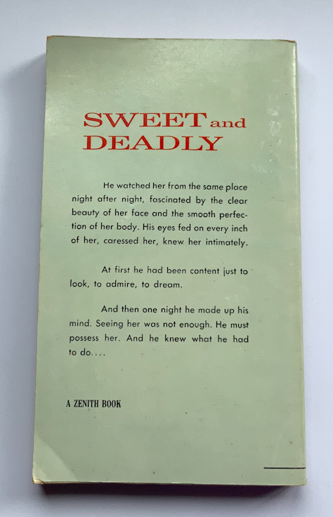 SWEET AND DEADLY United States crime pulp fiction book 1959
